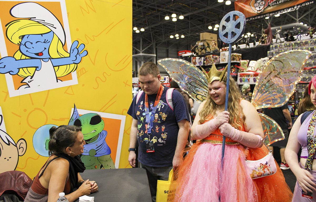 Olivia Cuartero Briggs, Author of the just announced "Fate: The Winx Saga" graphic novel, talking to fans at our booth after the panel